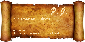 Pfisterer János névjegykártya
